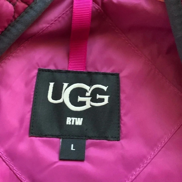 Ugg Women's Iggy Sherpa Jacket Half Zip Pink Lavender Breeze Size Large NWT - Picture 4 of 8